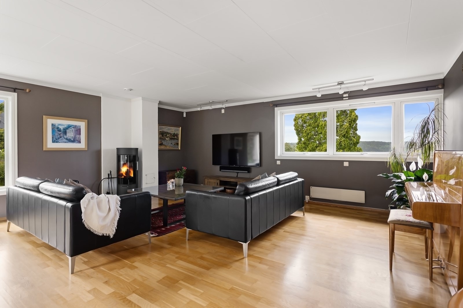 Stue med peis Galleribilde