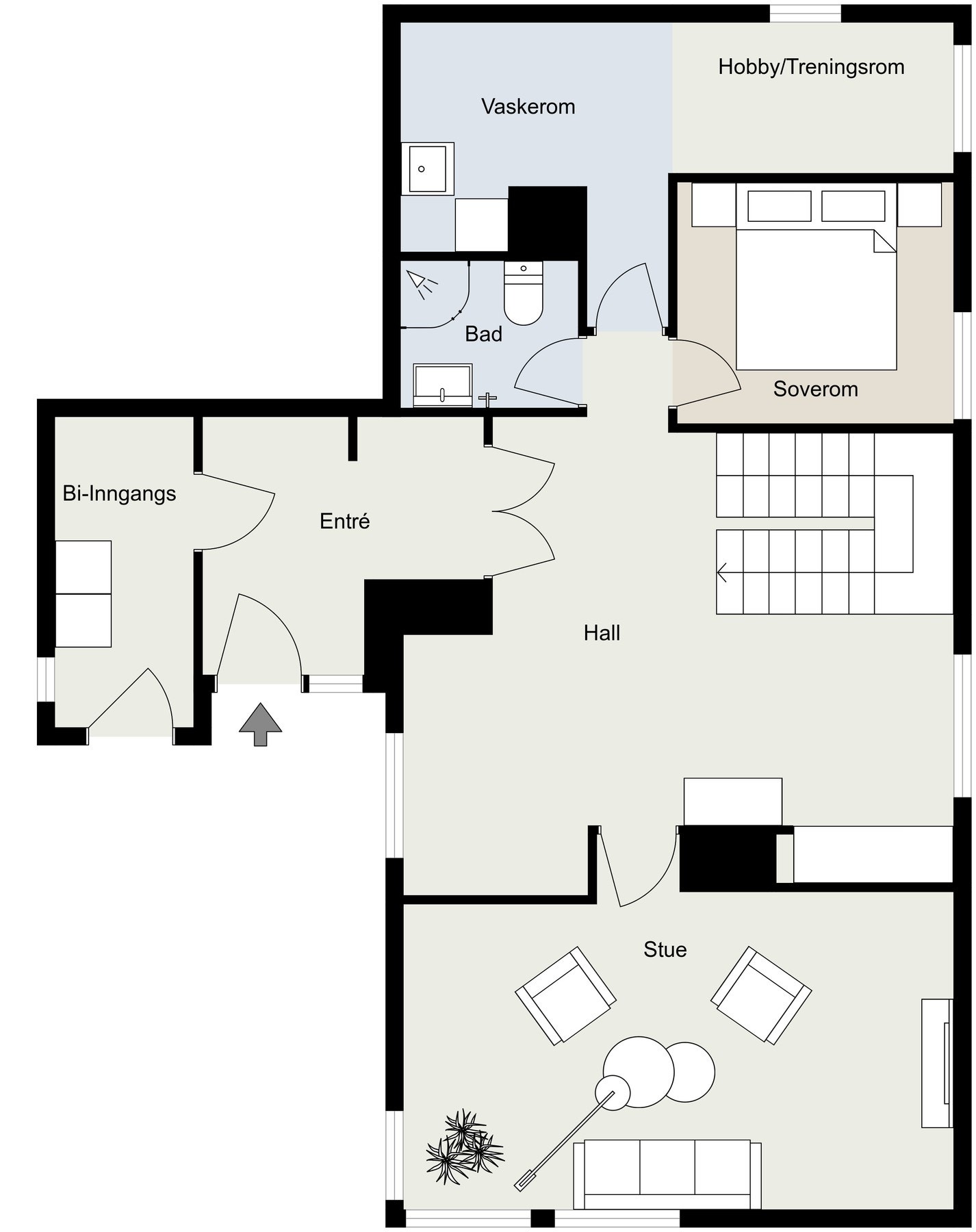 Plantegning u etg slik det er i dag Galleribilde