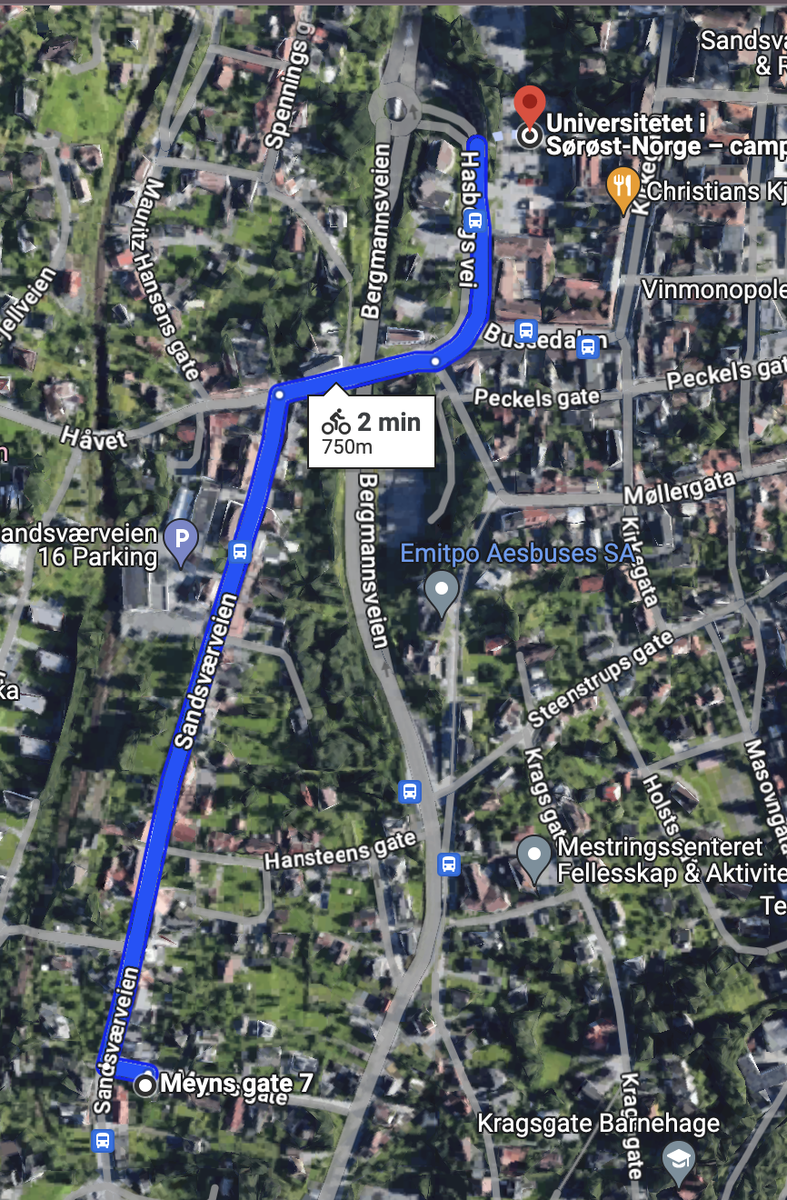 2 min sykkeltur til høyskolen! Galleribilde