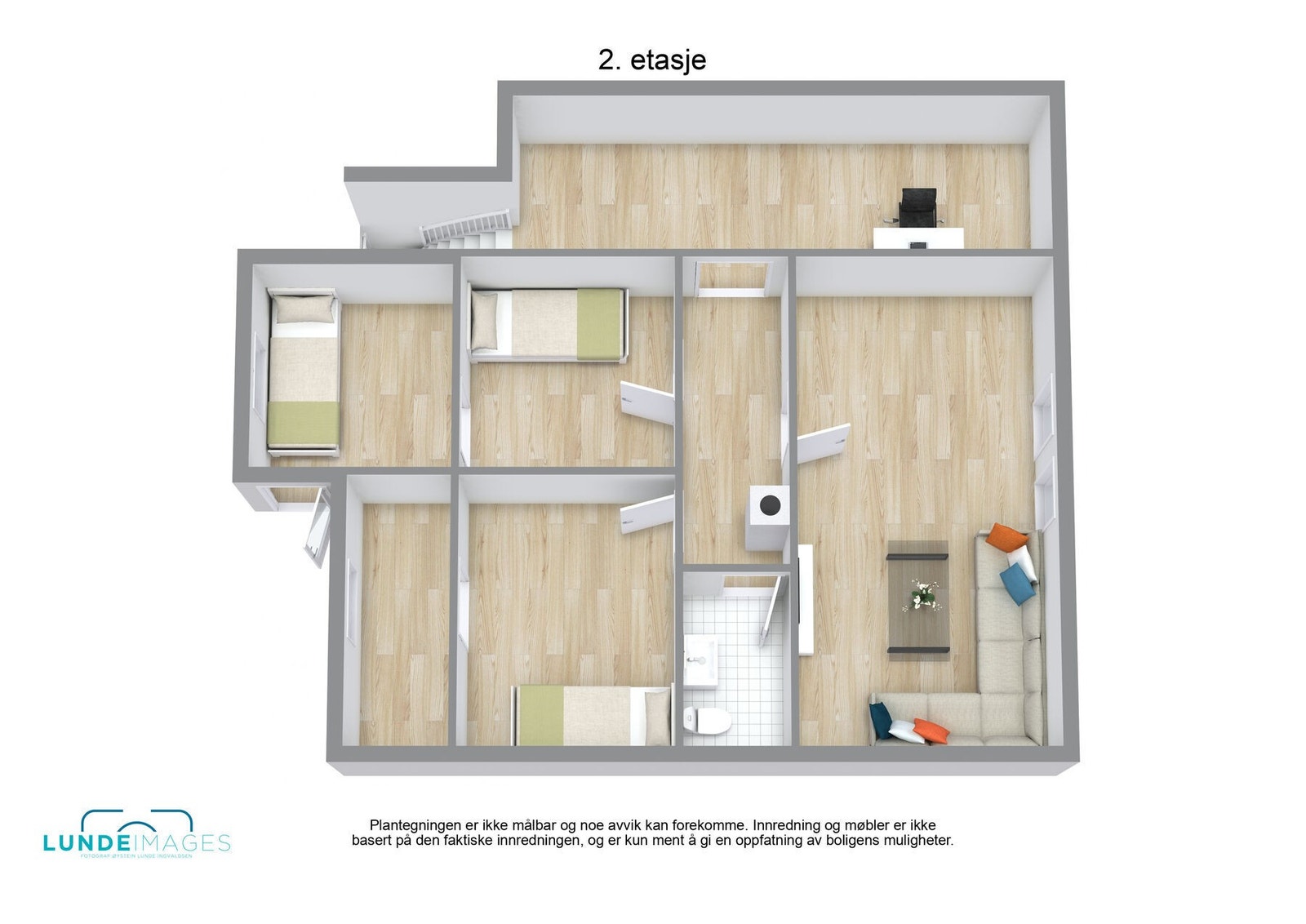 Planskisse 2. etasje 3D - ikke målbar Galleribilde