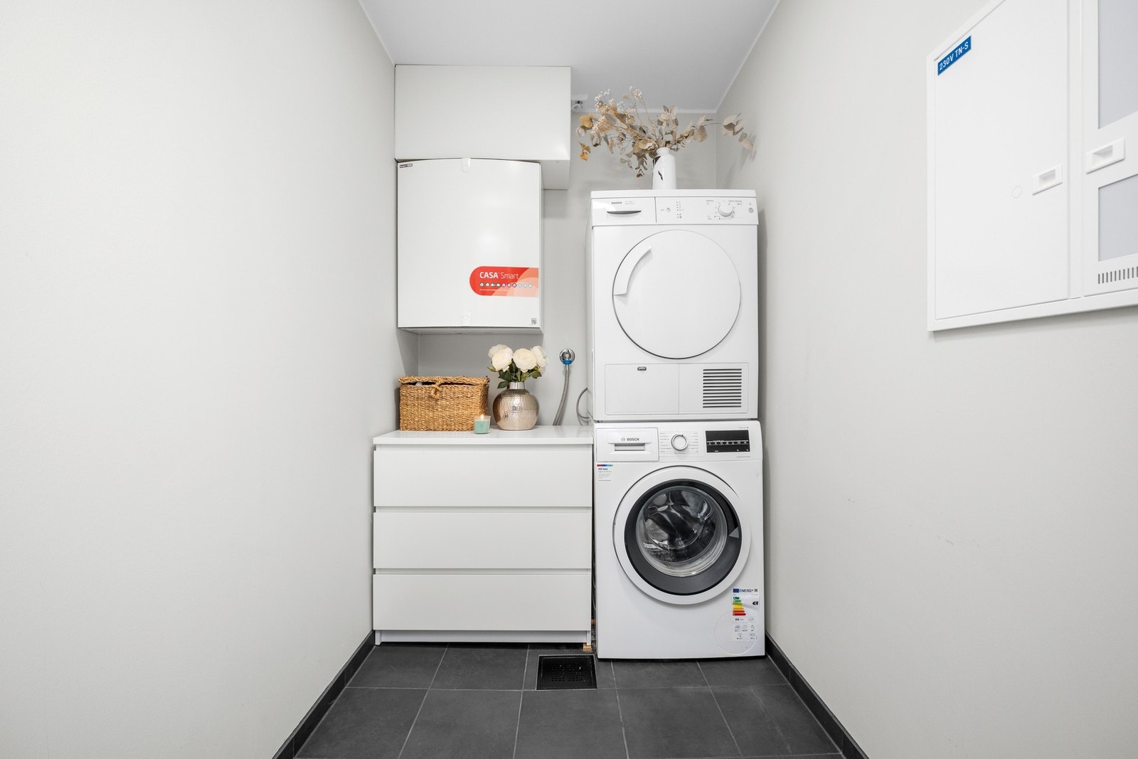 Leiligheten disponerer en intern bod som kan benyttes som et praktisk vaskerom. Galleribilde