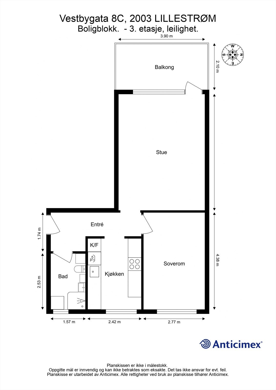 Plantegning 3. etasje Galleribilde