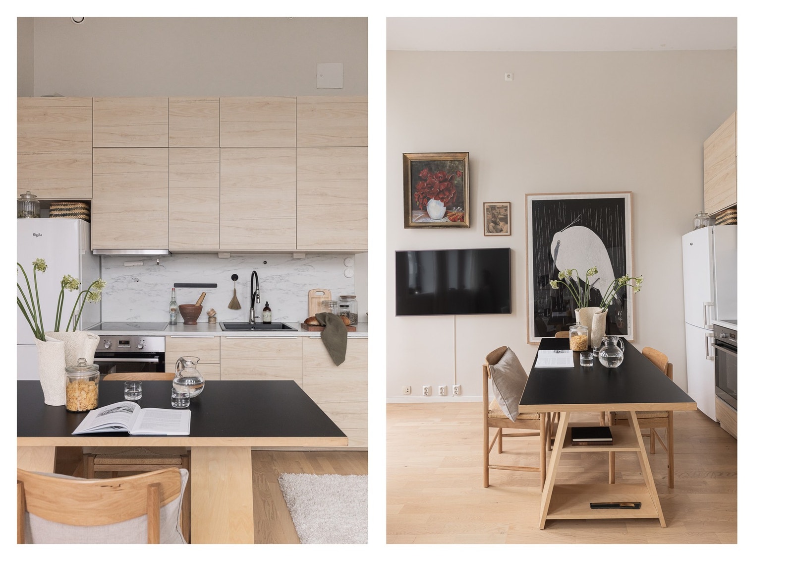 Her har du plass til spisestuebord for å skape soner i rommet. Galleribilde