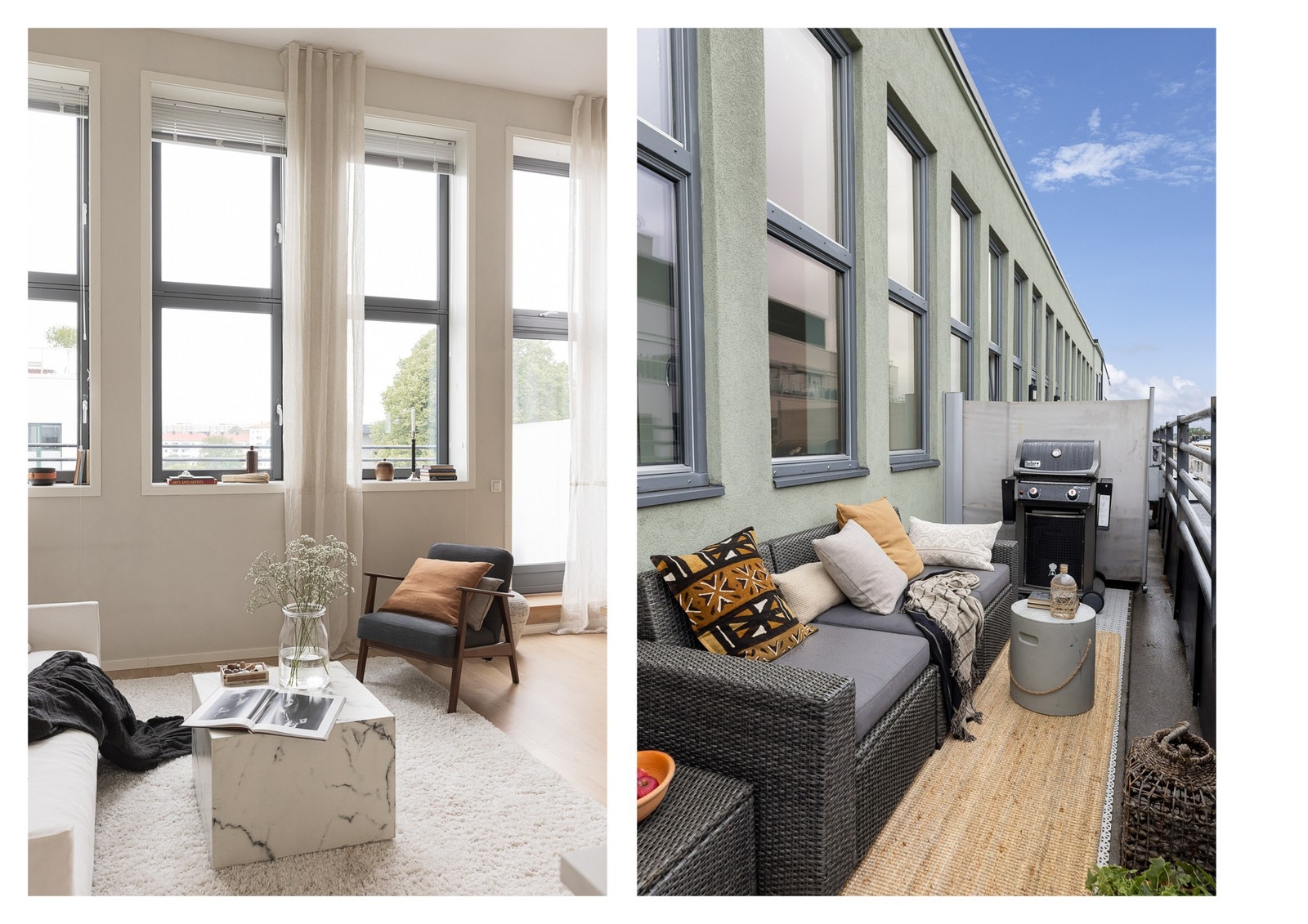 Utgang til balkong fra stue. Galleribilde