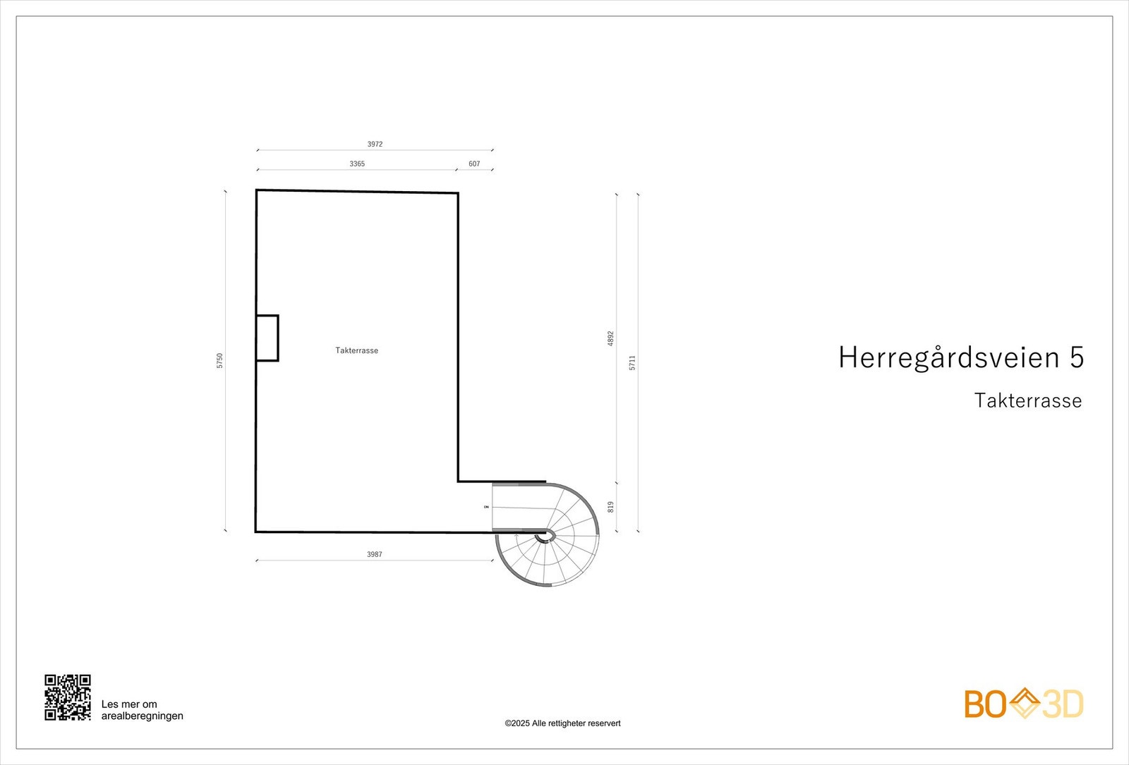Plantegning takterrasse. Galleribilde