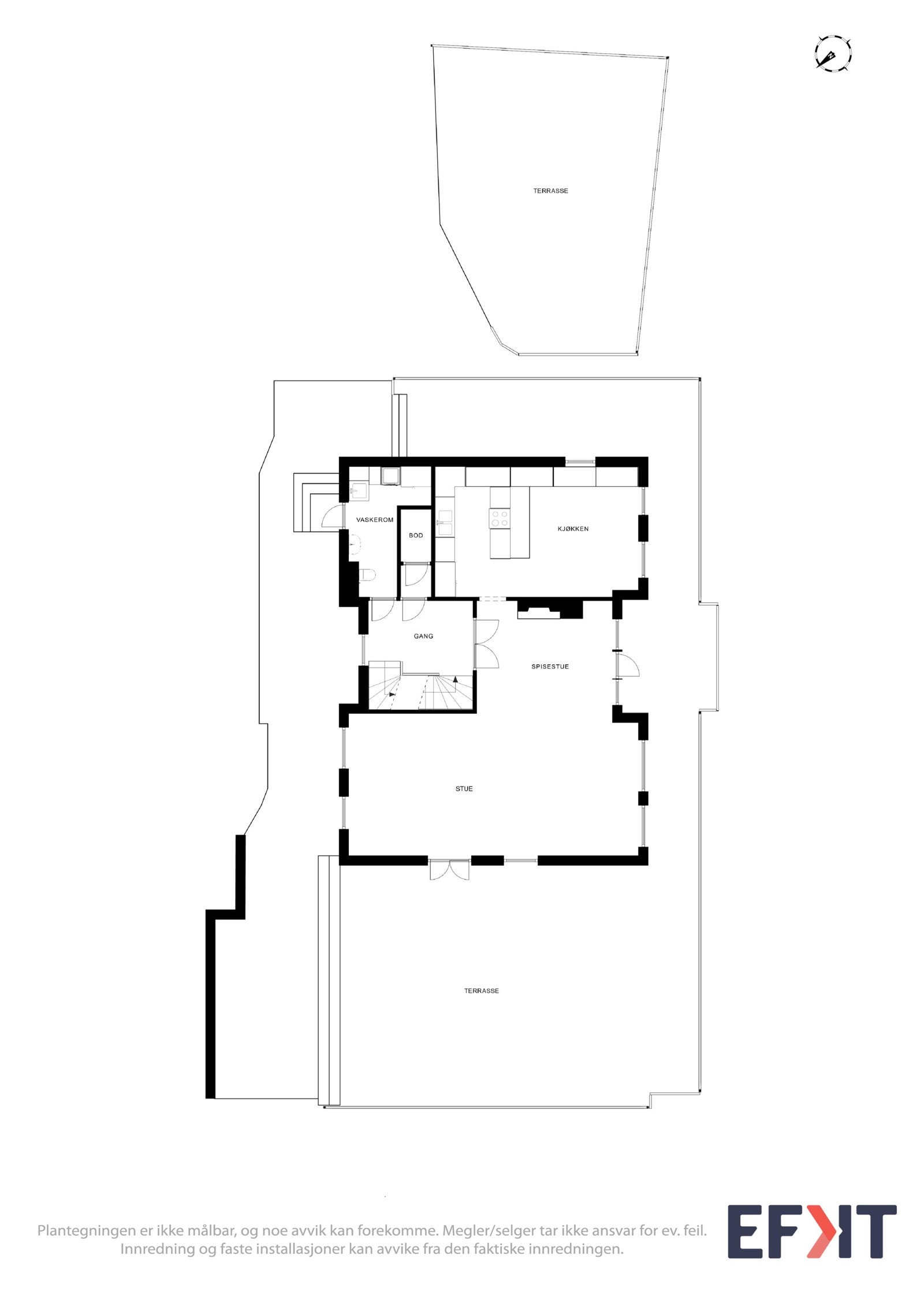 Plantetgning av hovedetasjen | Halsteinrud Terrasse 9 | EIE eiendomsmegling Galleribilde