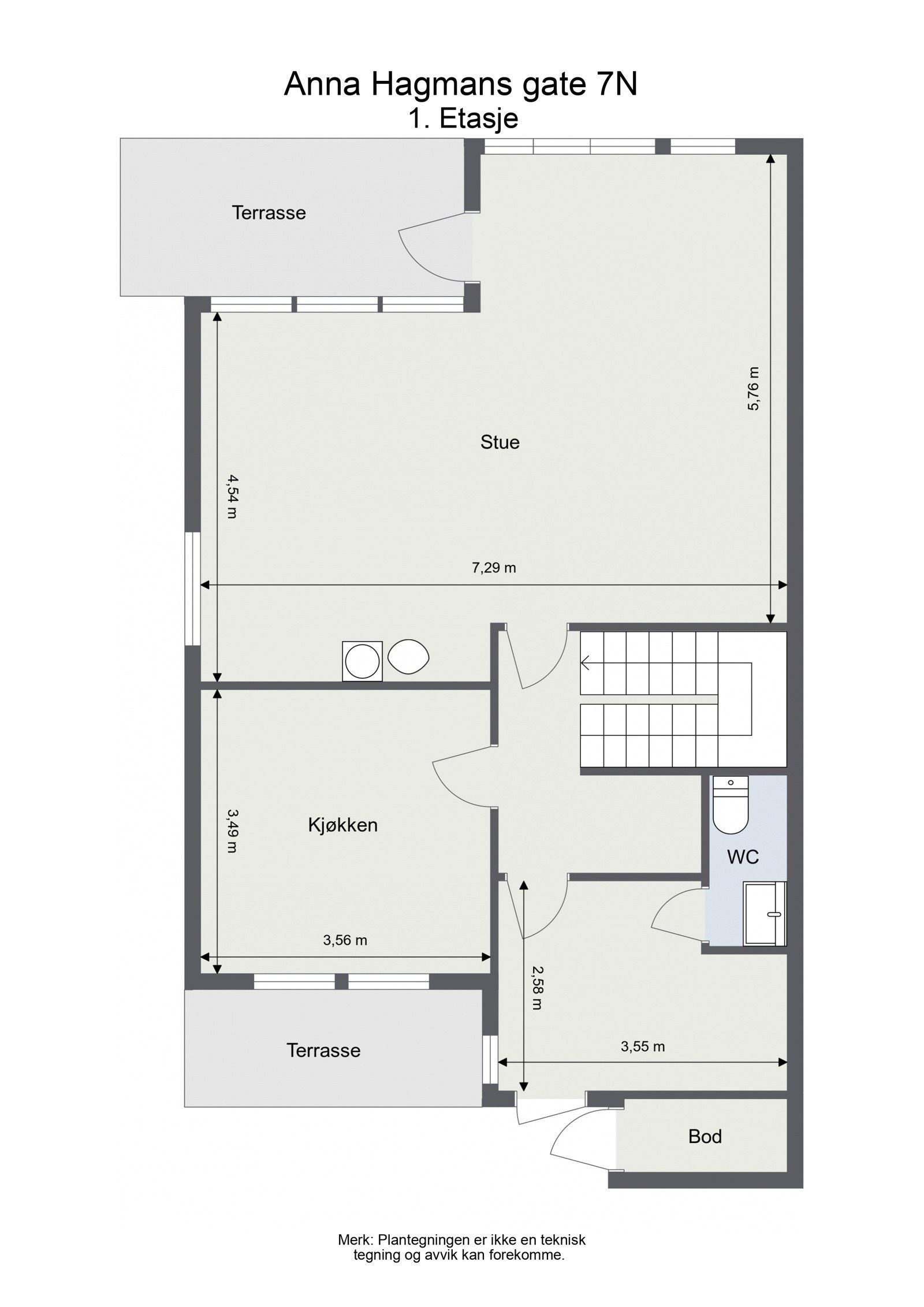 Plantegning hovedetasje. Galleribilde