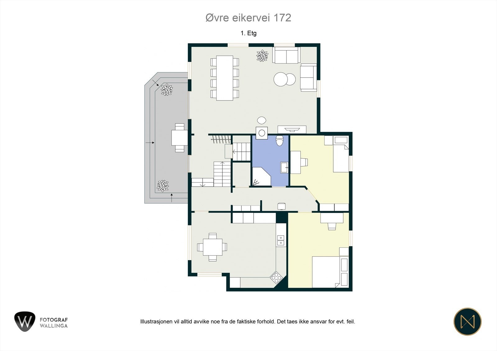 Plantegning 1. etasje Galleribilde