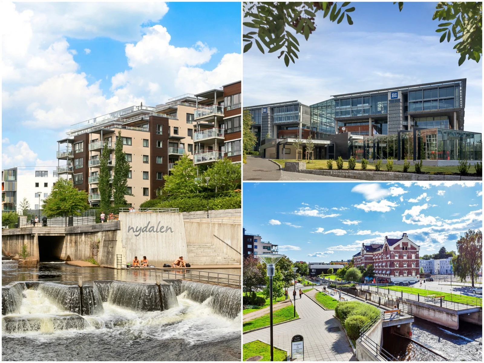 Nydalen byr på så mangt, slik som den populære badekulpen som er perfekt på de varmeste sommerdagene. Her finner du også Handelshøyskolen BI. Galleribilde