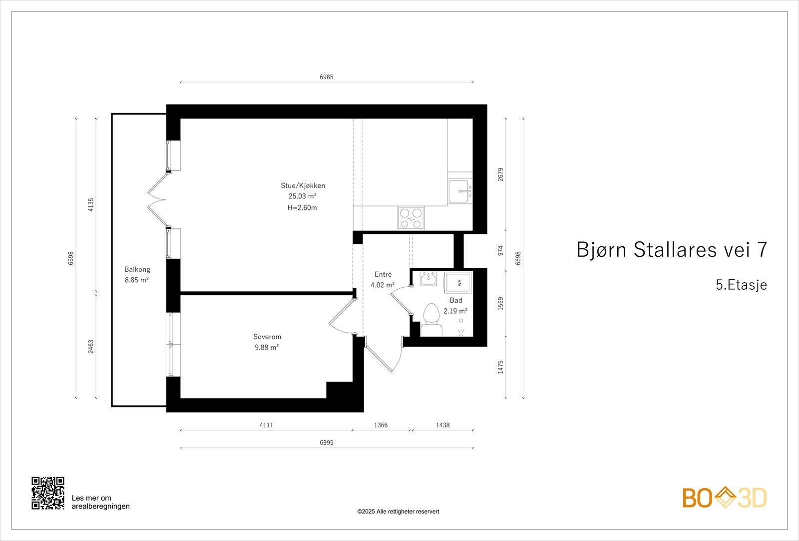 Målsatt plantegning. Galleribilde