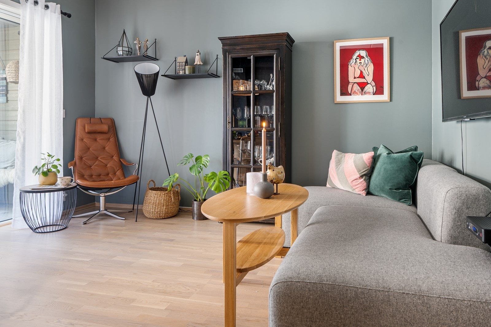 Det er vannbåren gulvvarme i leiligheten. Galleribilde