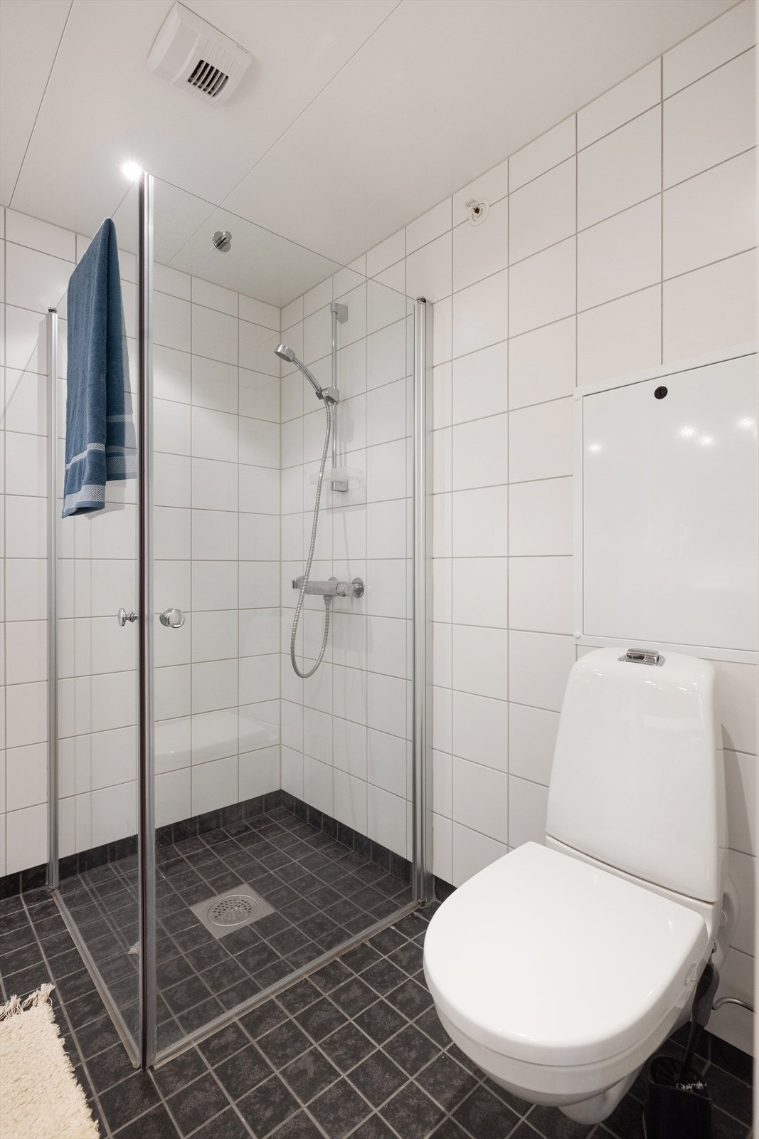 - Romslig dusjhjørne med innfellbare glassdører - Galleribilde