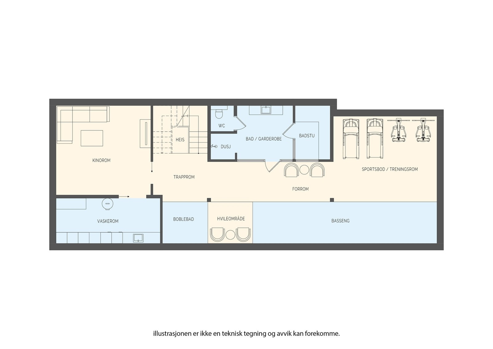 Plantegning underetasje. Galleribilde