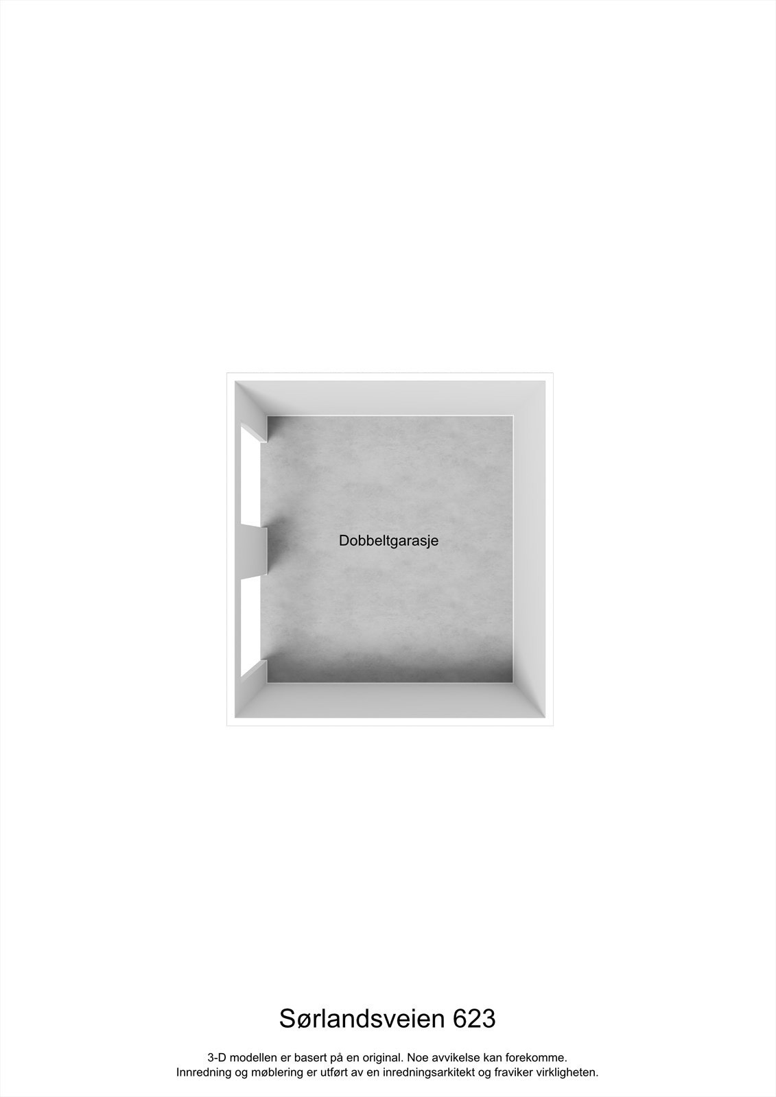 Planskisse dobbeltgarasje Galleribilde