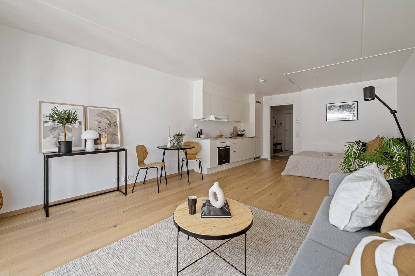 Velutnyttet ettromsleilighet med god takhøyde og naturlig lys - et praktisk og trivelig hjem i kompakt format Galleribilde