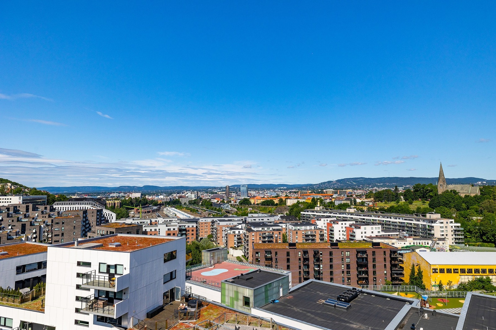 Fra takterrassen har du nydelig 360 graders utsikt over Oslo Galleribilde