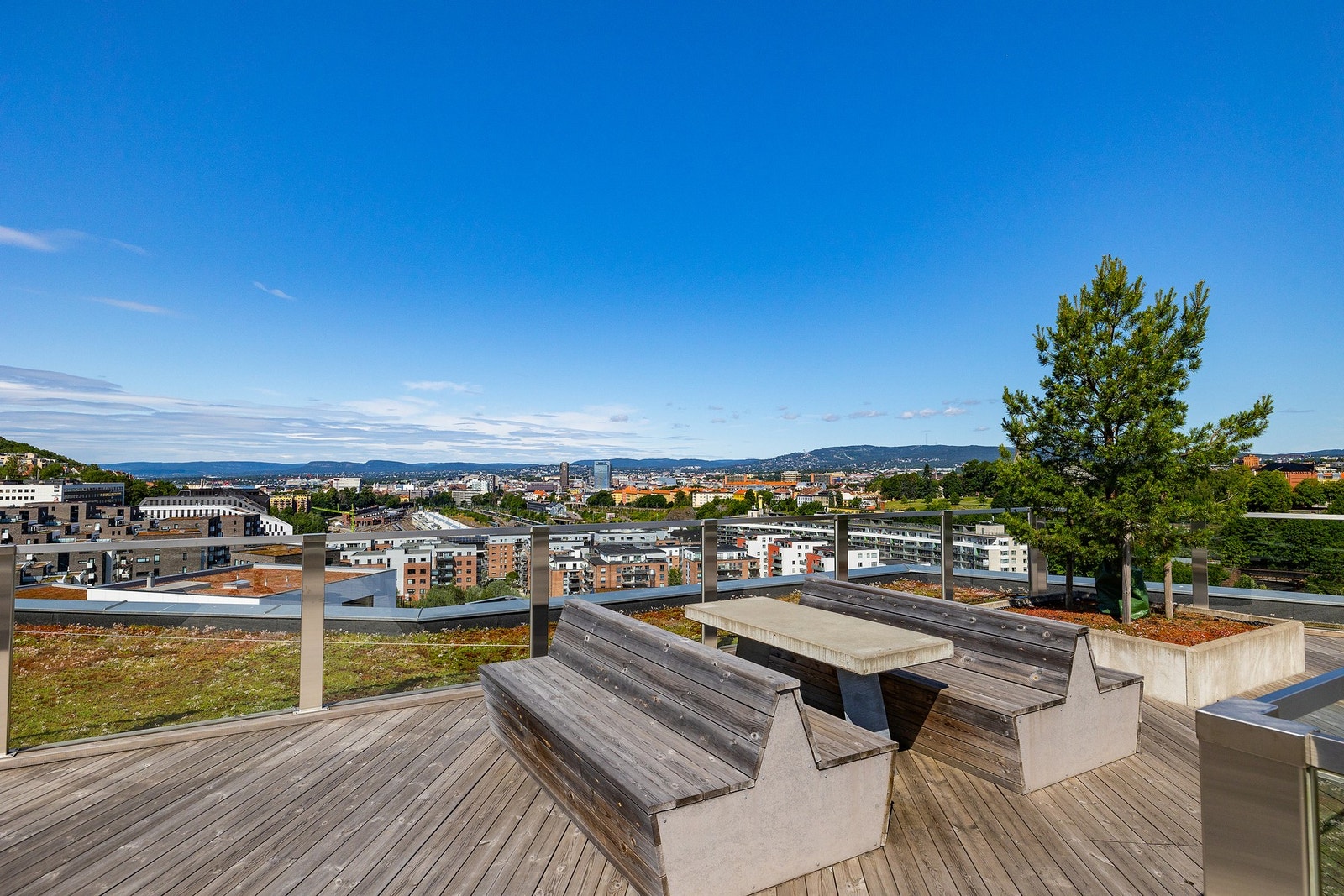 Felles takterrasse som kan disponeres av andelseierne Galleribilde