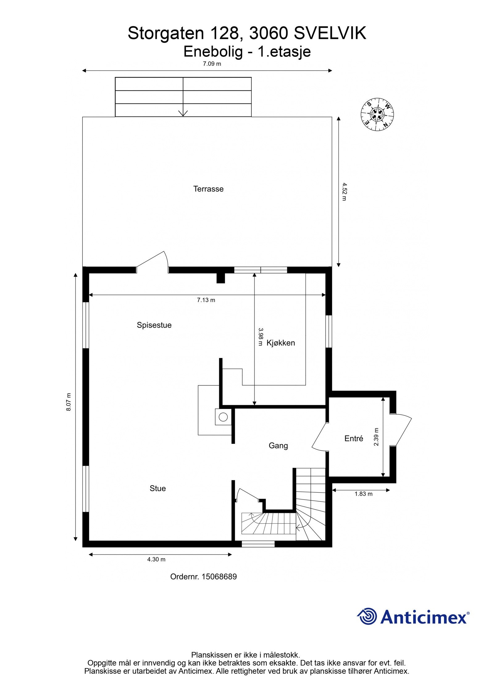 Plantegning 1. etasje / hovedetasje Galleribilde