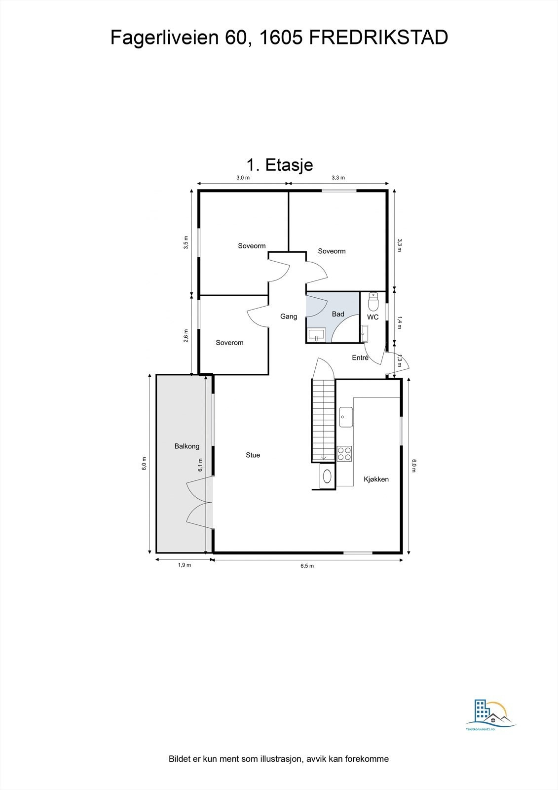 Veiledende skisse av hoveddel i første etasje. Galleribilde