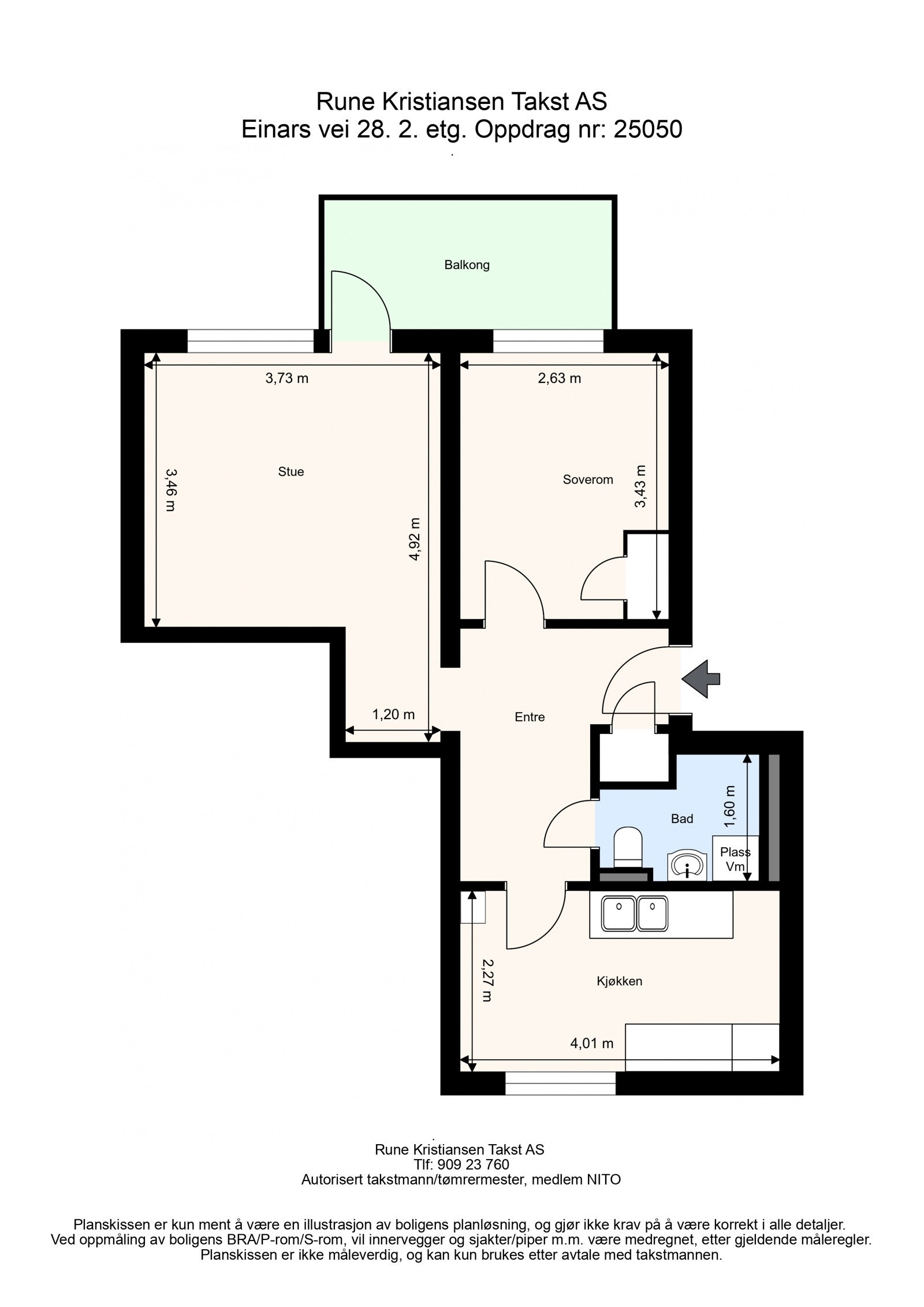 Plantegning - Ekstern lagringsplass i loftsbod på 2,7 kvm. målbart areal. Gulvareal på ca. 8 kvm. uten hensyn til skråtak. Kjellerbod på 4,7 kvm. Galleribilde