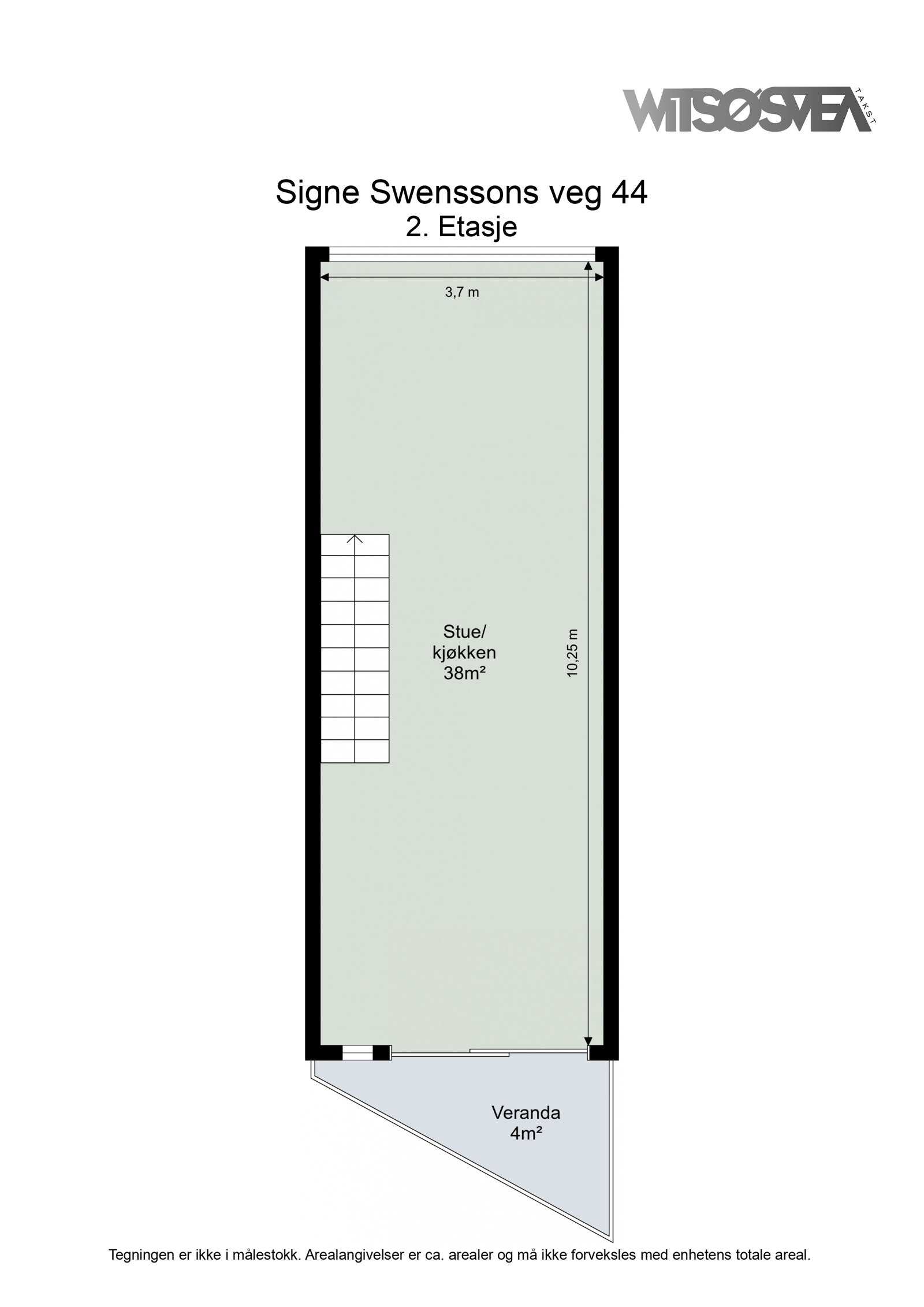 Planskisse 2. etasje med arealer. Galleribilde