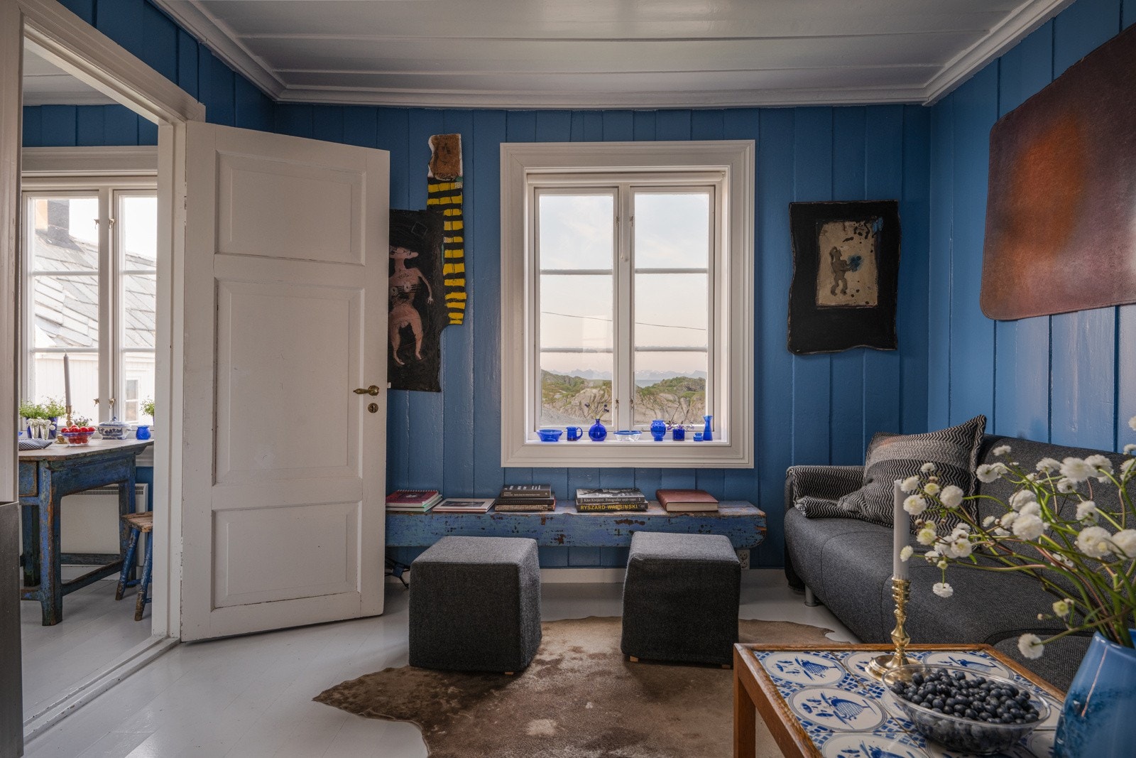 Stue med peis Galleribilde