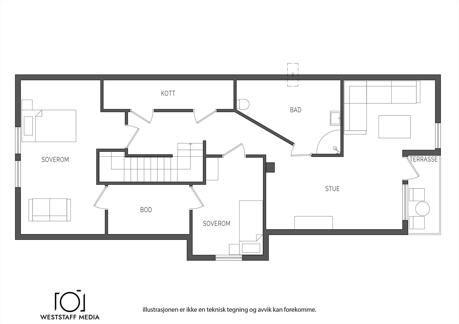 Plantegning 3. etasje Galleribilde