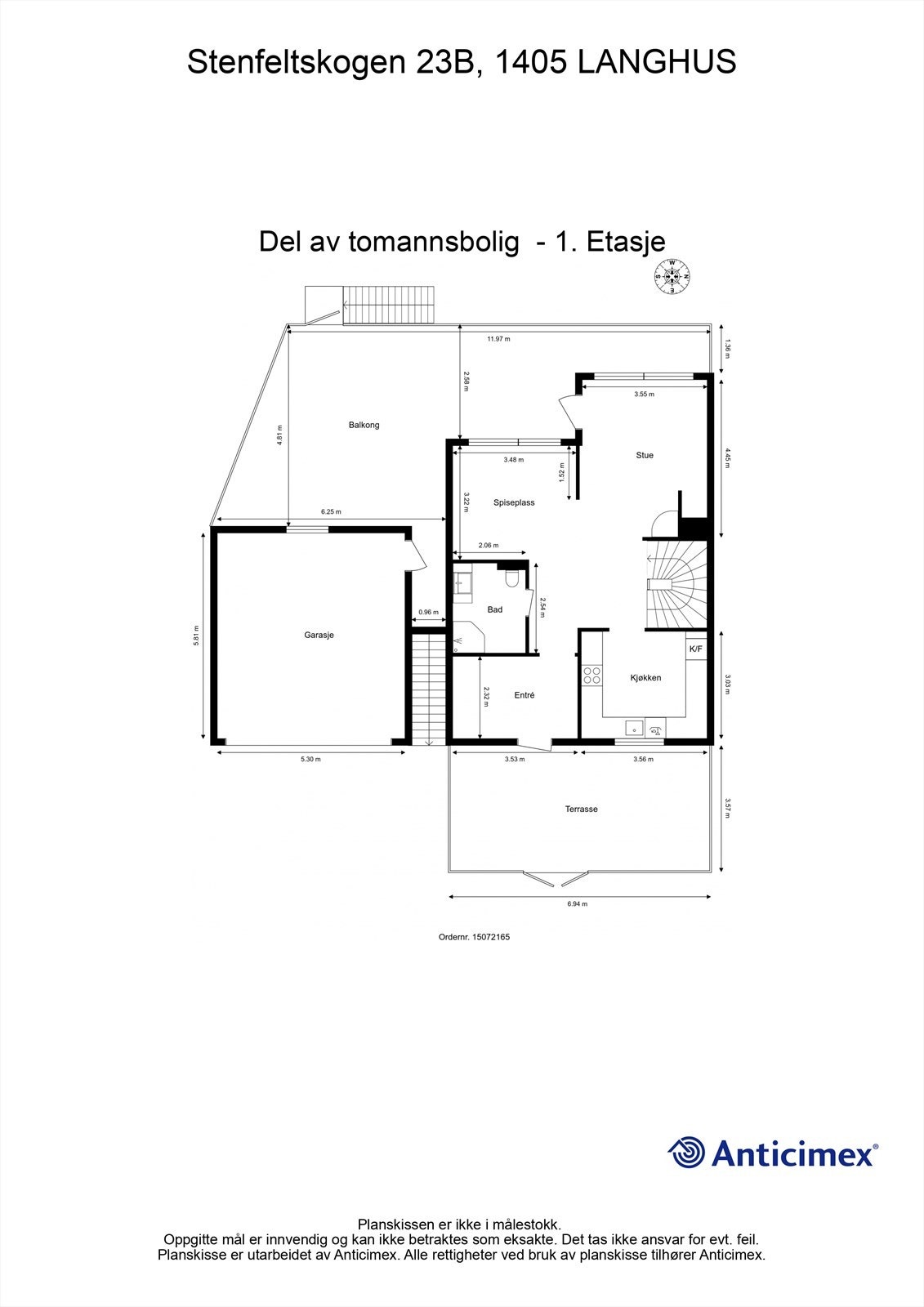 Plantegning-1. Etasje bolig og garasje Galleribilde