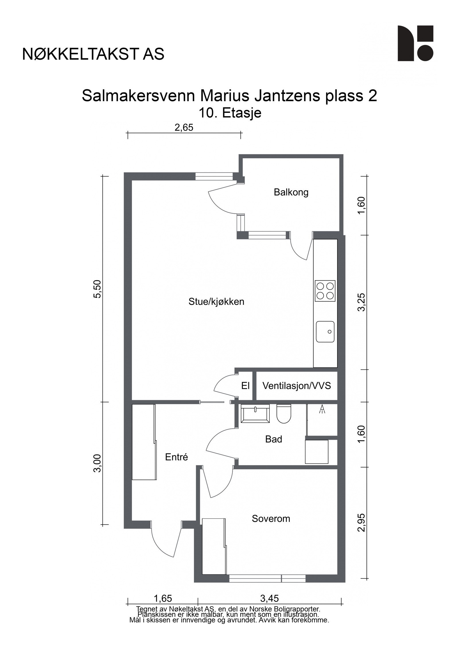 Plantegning 10. etasje Galleribilde
