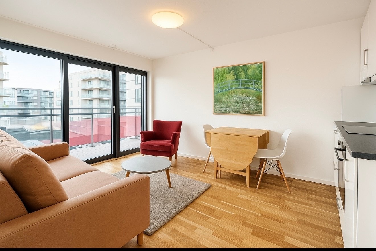 Stue med utgang til balkong Galleribilde