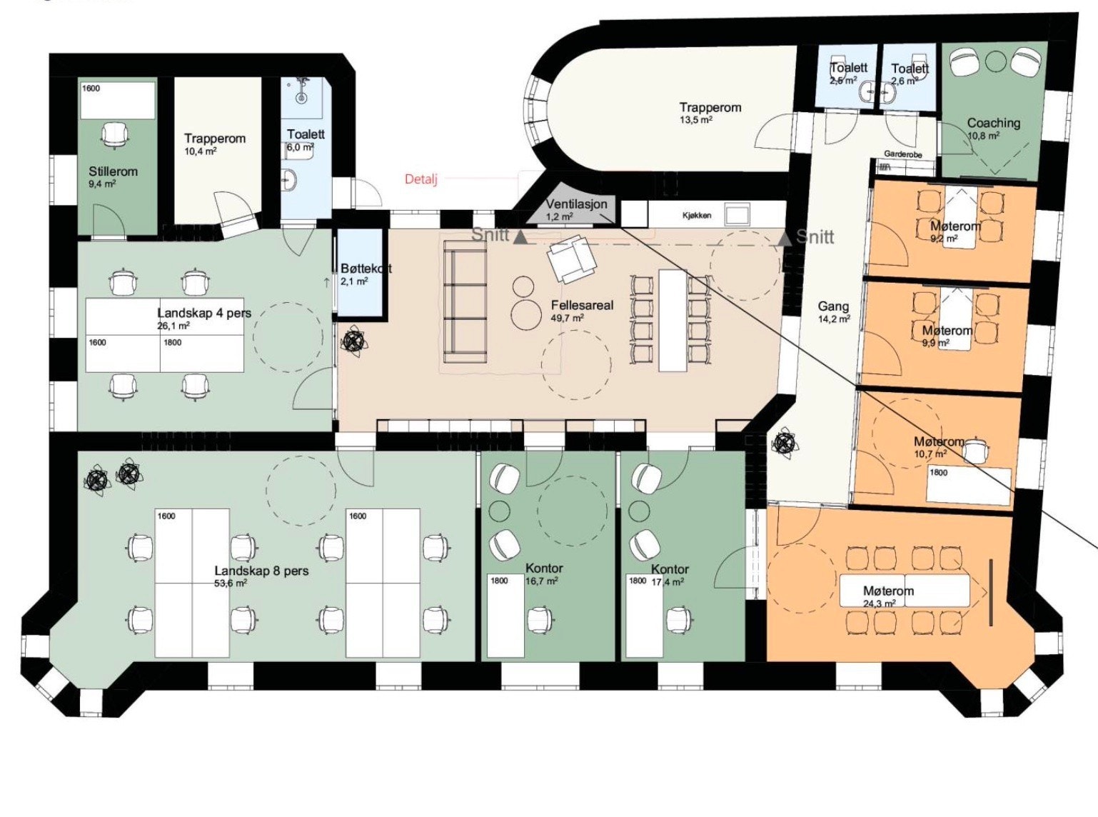 Illustrasjon over mulig planløsning Galleribilde