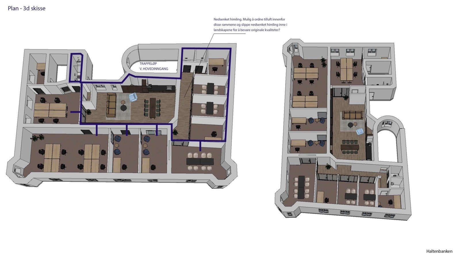 3d skisse for mulig planløsning Galleribilde
