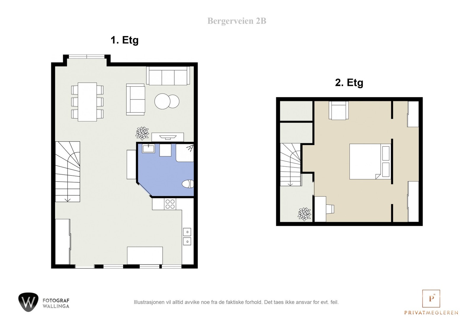 Plantegning begge plan. Galleribilde