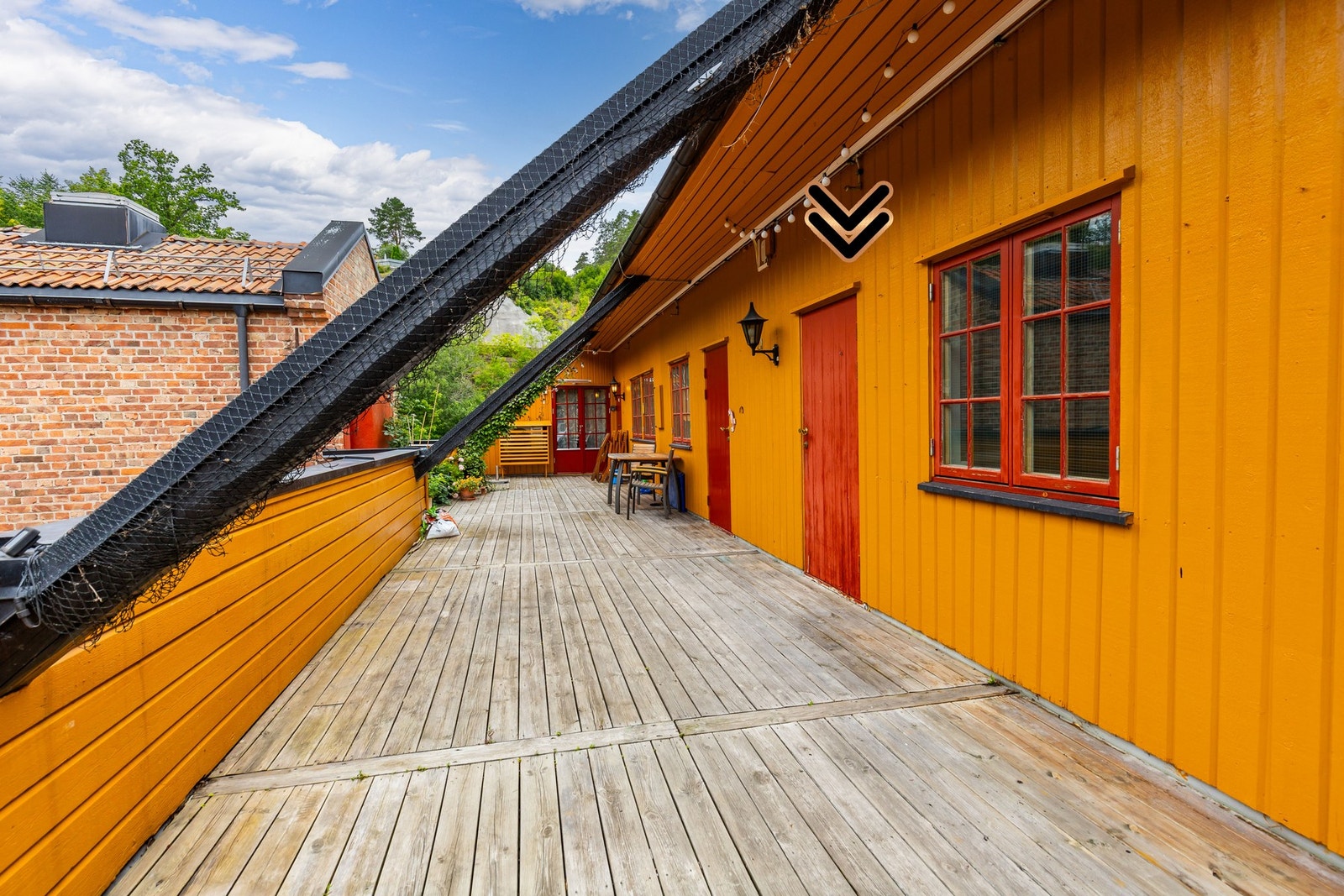 I svalgangen er det plass til utemøbler. Galleribilde