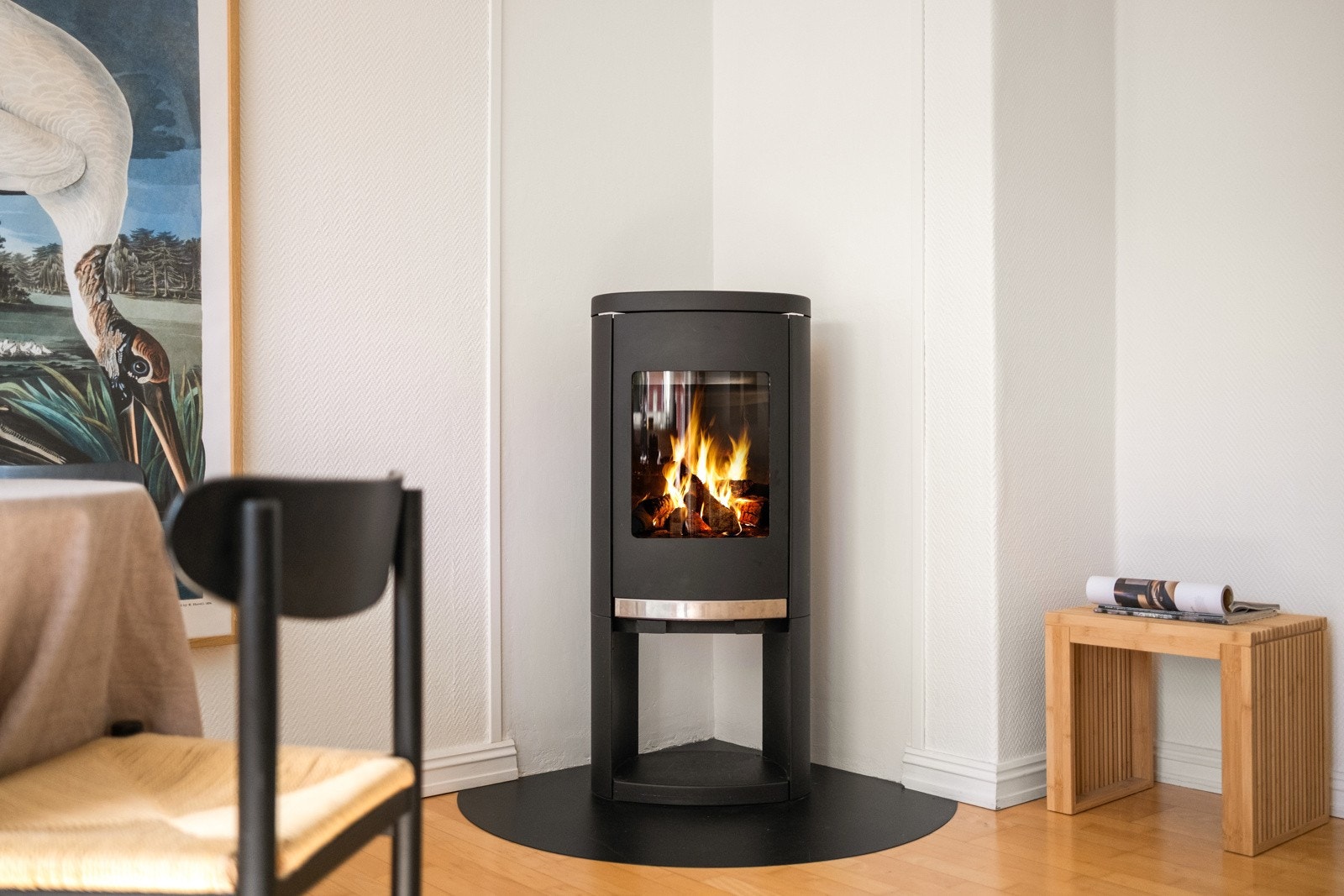 Den lekre peisovnen ble montert i 2013. Galleribilde