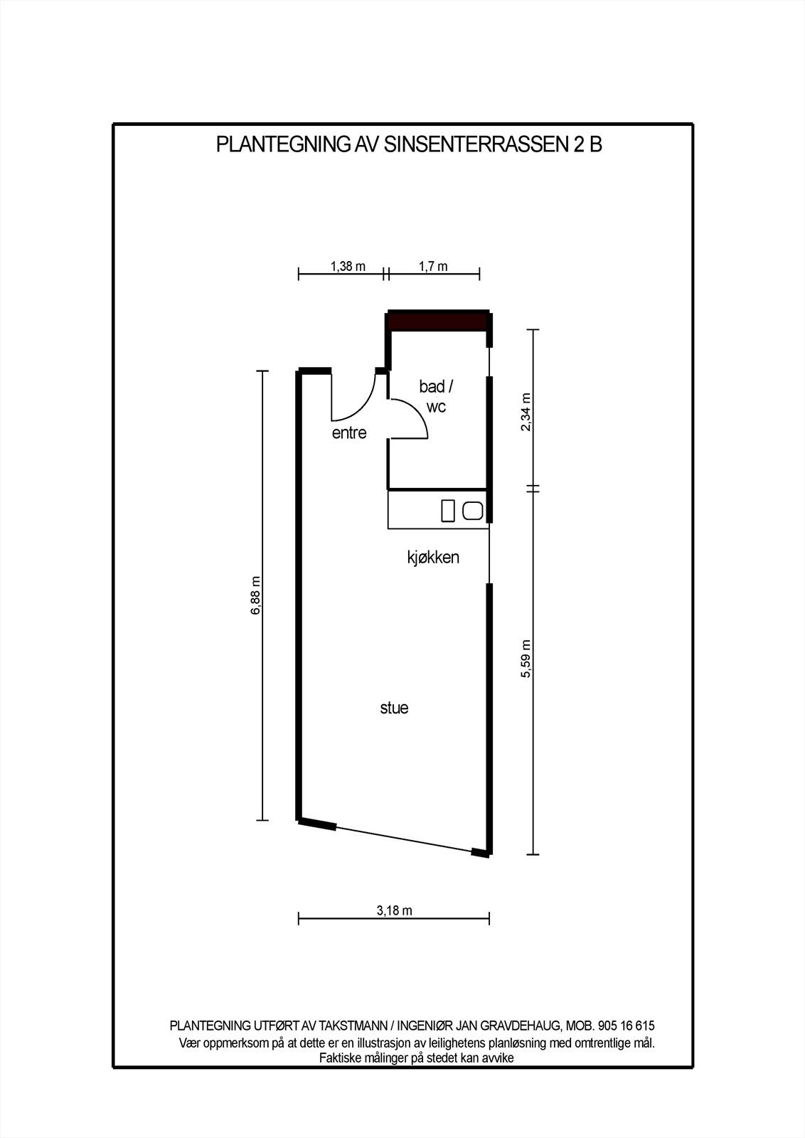 Plantegning Sinsenterrassen 2b - andel 10. Galleribilde