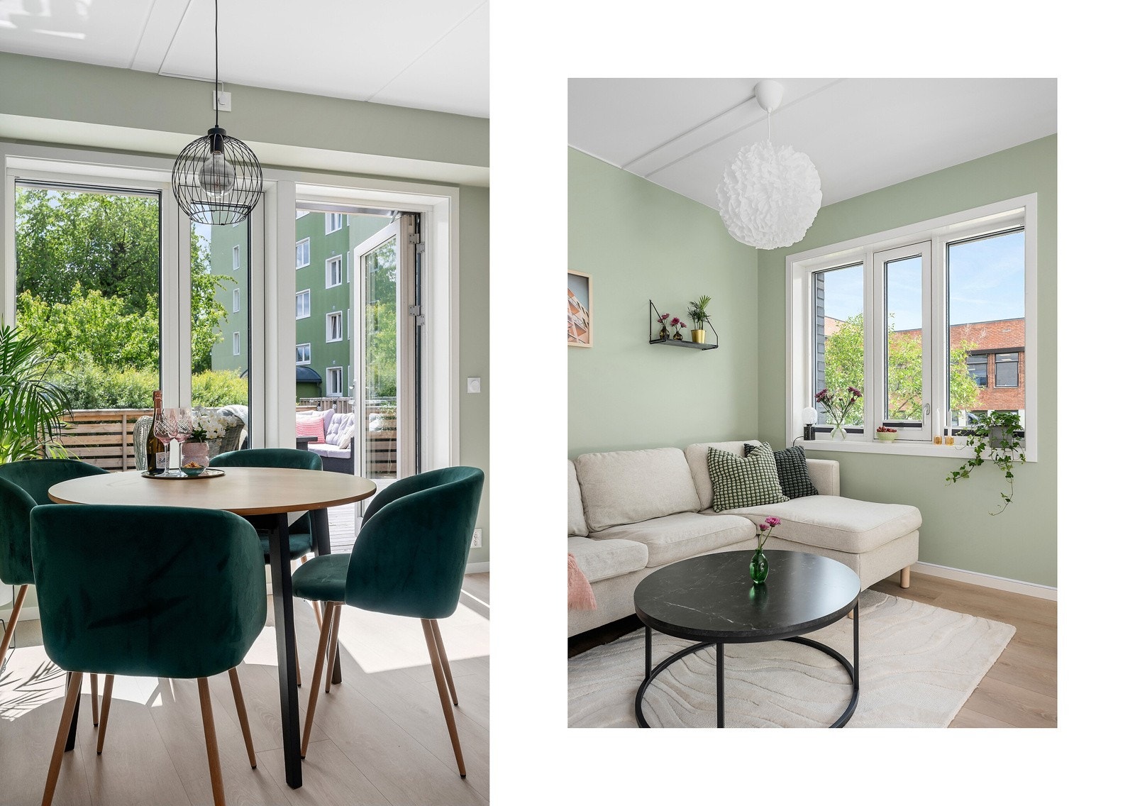 Det er plass til å innrede sofagruppe og spisebord. Lyst og hyggelig meg svært lite innsyn. Galleribilde