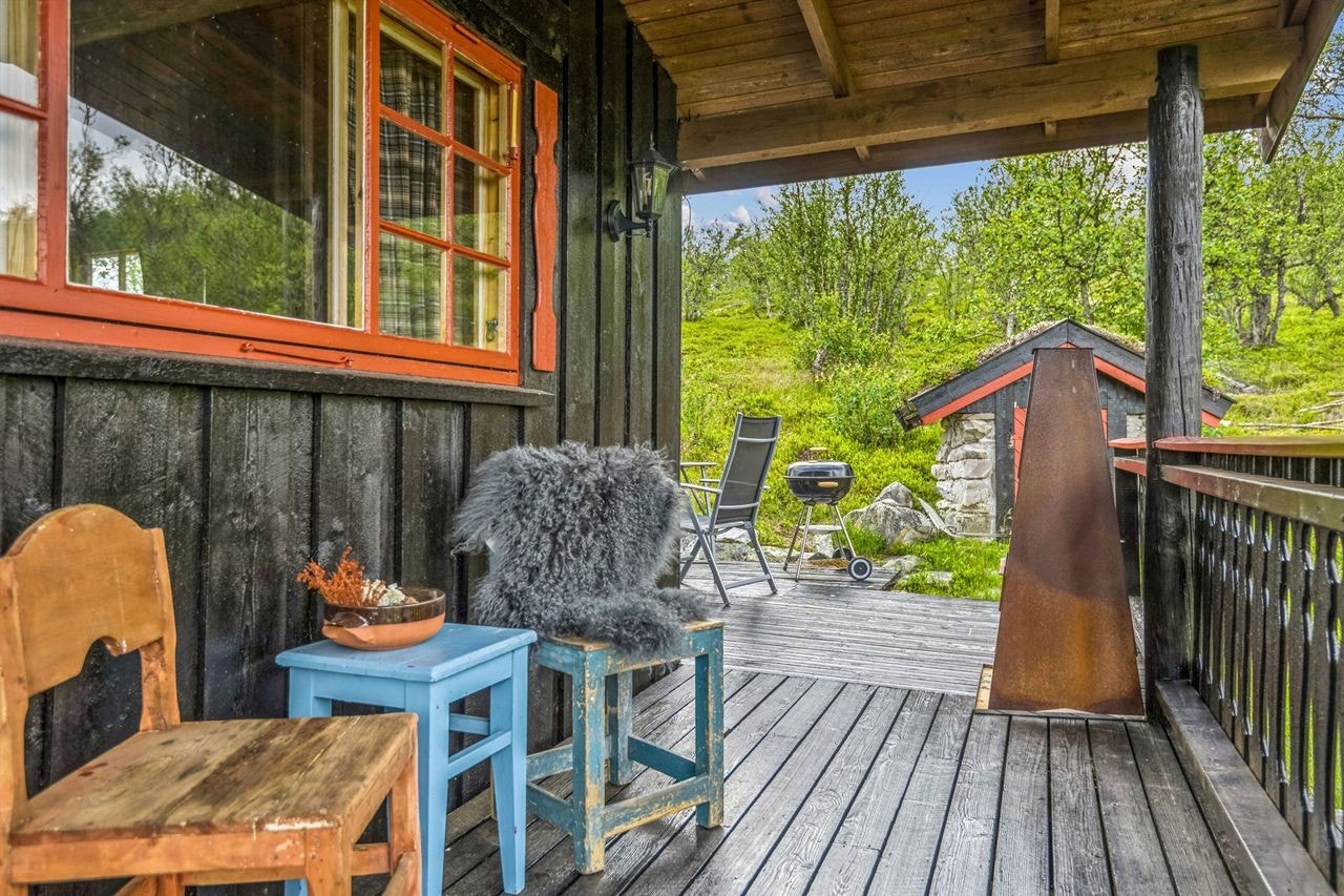 Deler av terrassen er overbygget Galleribilde