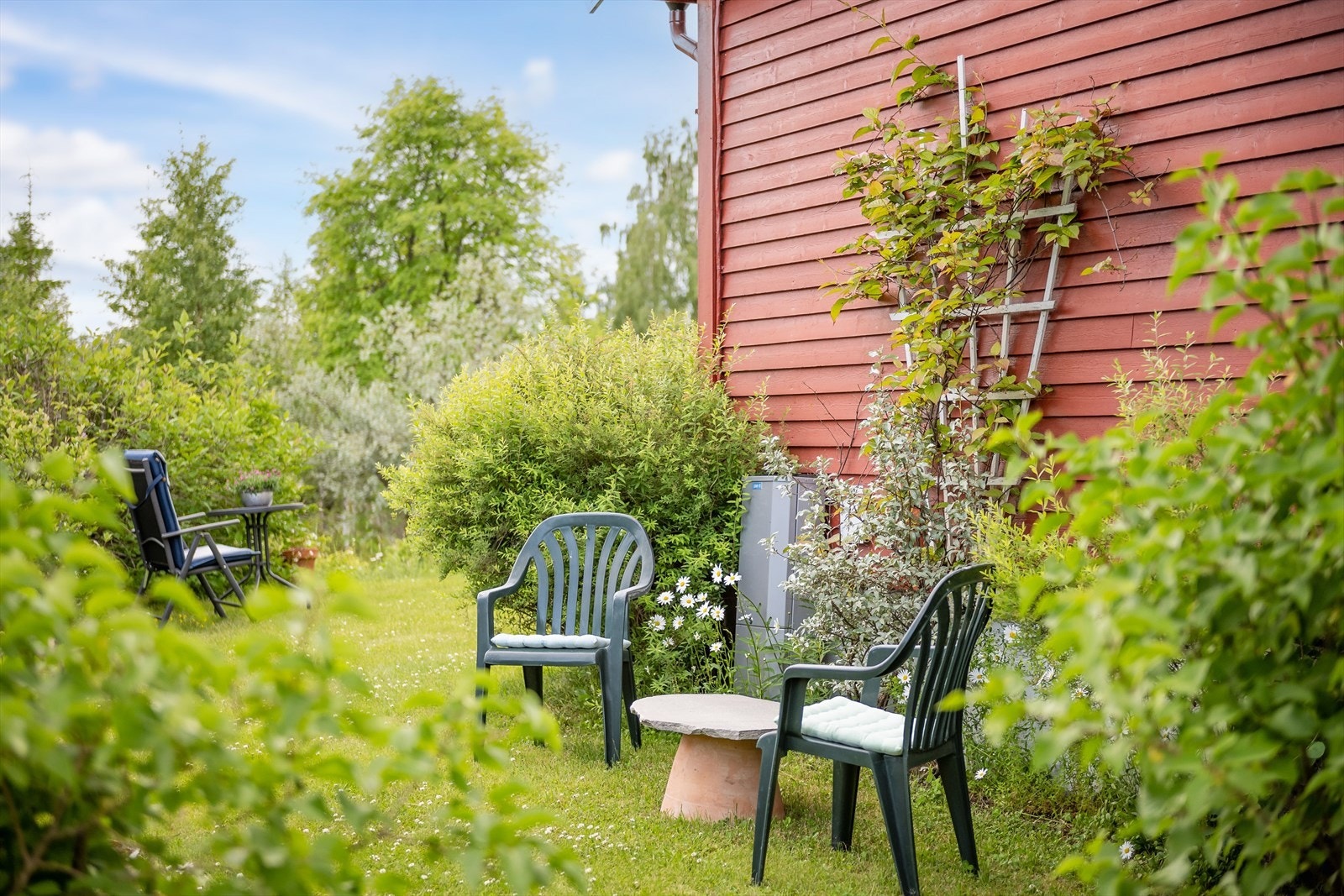Hagen er stor, solrik og usjenert - her ligger alt til rette for mye utendørs hygge! Galleribilde