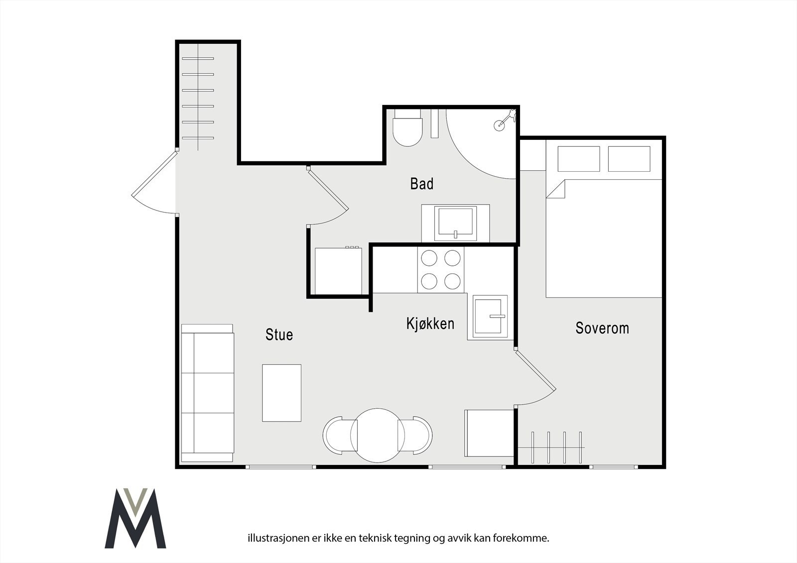 Planløsning 1.etasje. Galleribilde