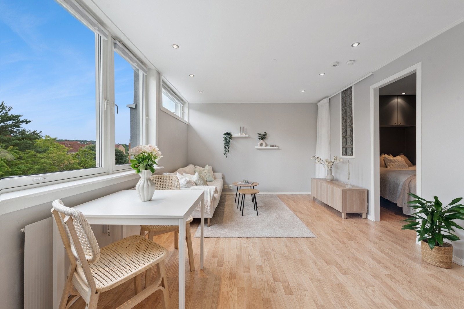 Pen og innbydende 1-roms med fint utsyn. Galleribilde