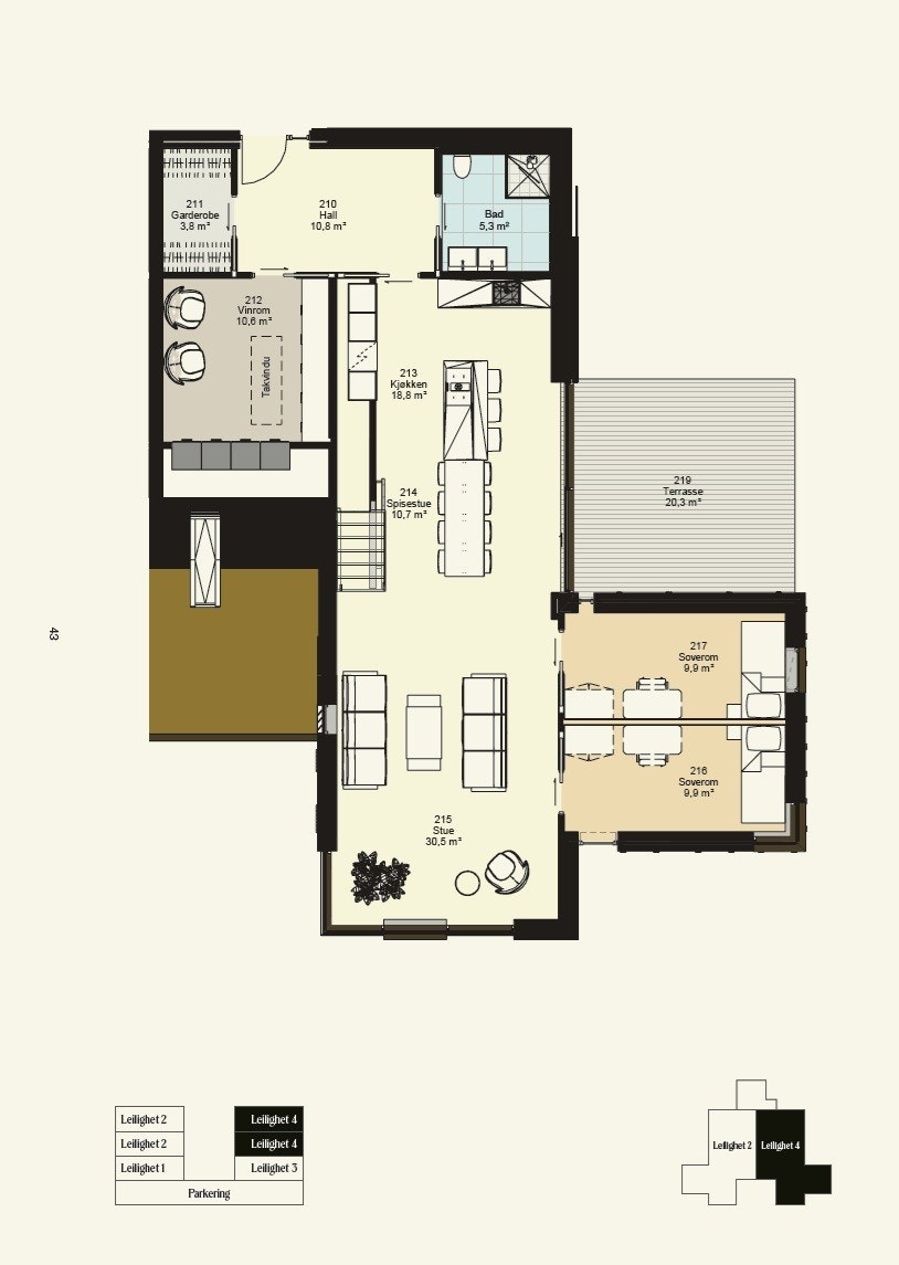 Planskisse, hovedetasje i byggets 2. etasje Galleribilde