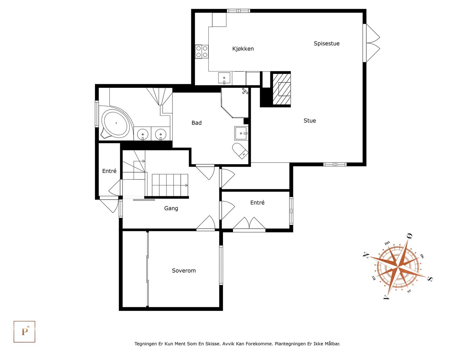 Plantegning 1. etg Galleribilde