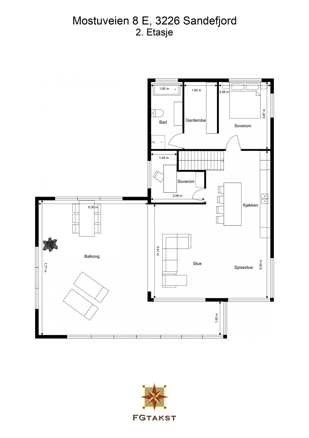 Gjør deg kjent med planløsningen i 2 etasje Galleribilde
