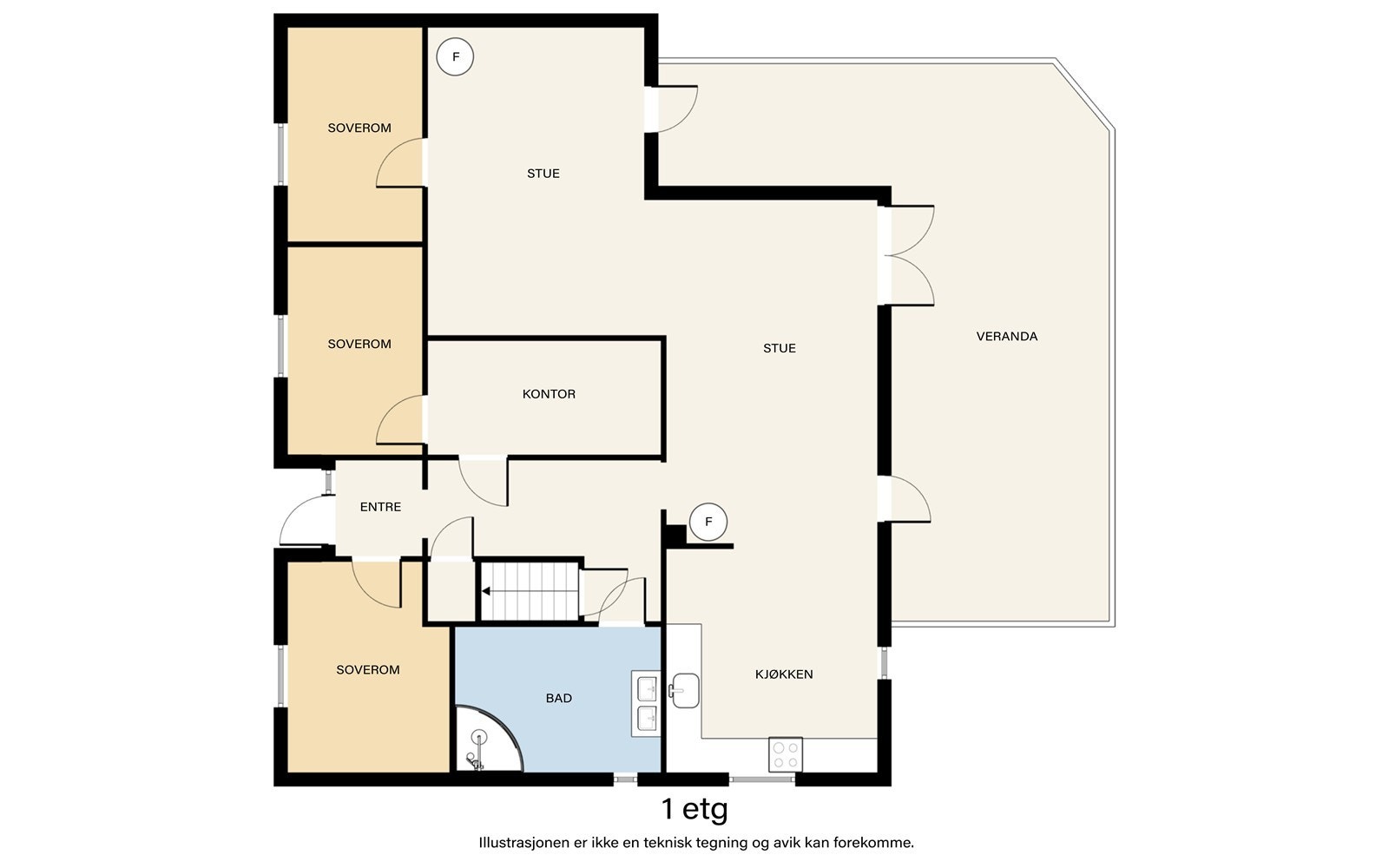 Plantegning 1.etasje Galleribilde