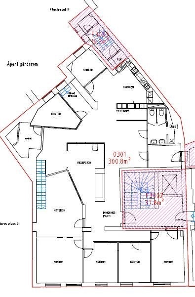 Planløsning for 3.etg Galleribilde