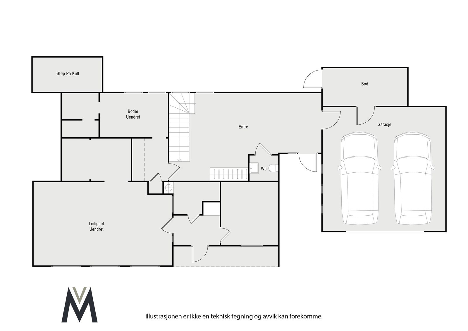 Plan underetasje Galleribilde
