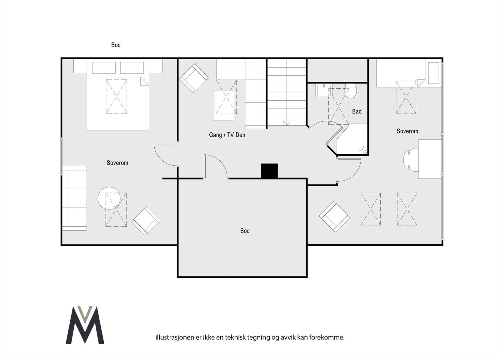 Plantegning 2. etasje Galleribilde