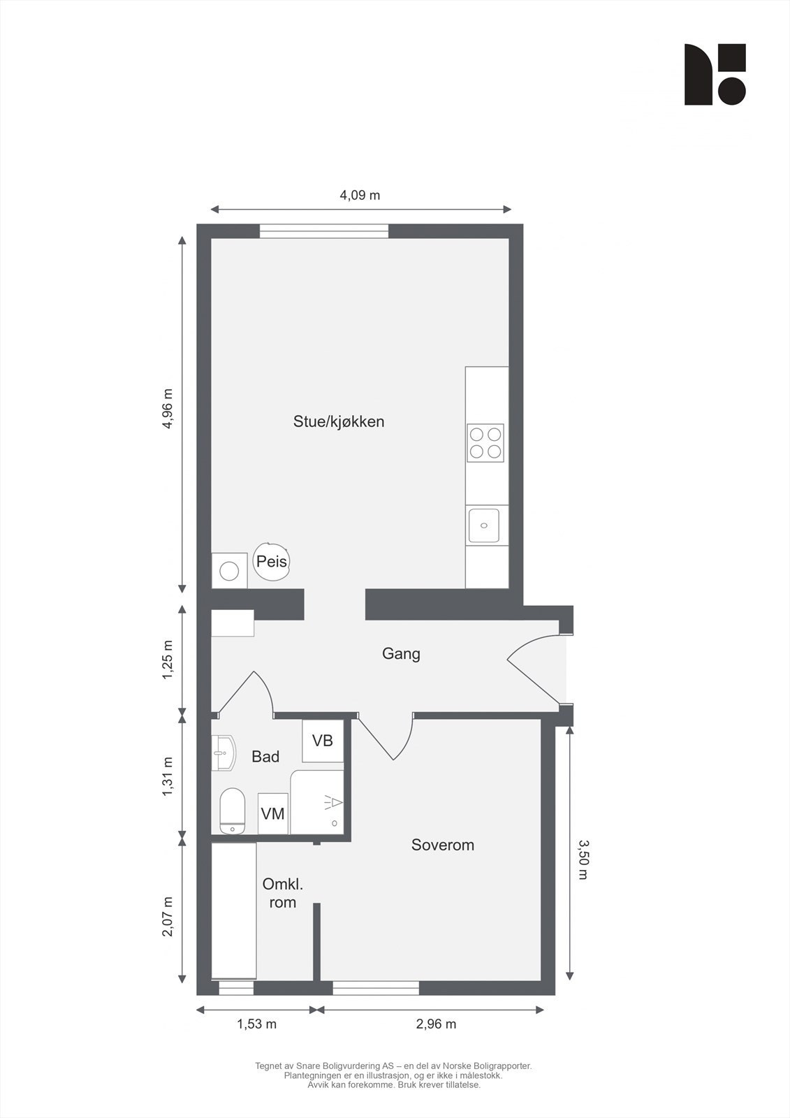 Plantegning med mål Galleribilde