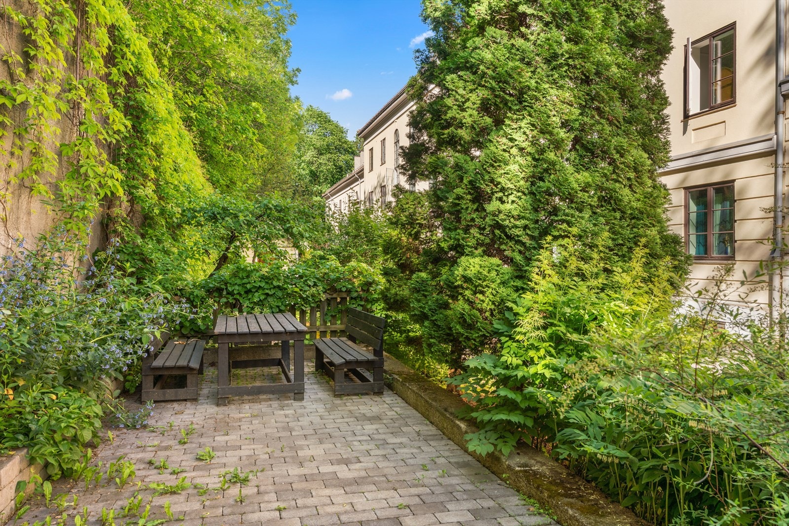 Bakgården innbyr til sosiale sammenkomster Galleribilde